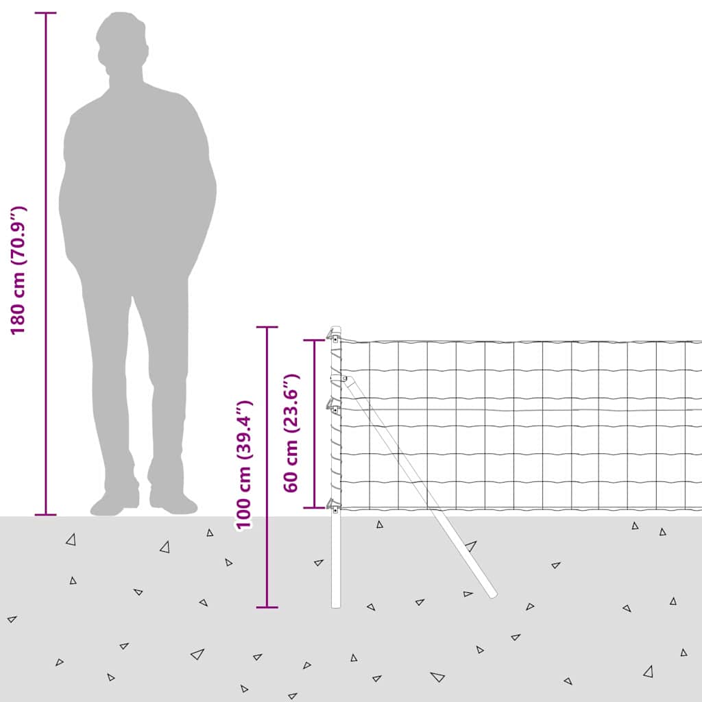 Temeljna zavarena žičana ograda 50 x 0,6 m (Š x V)