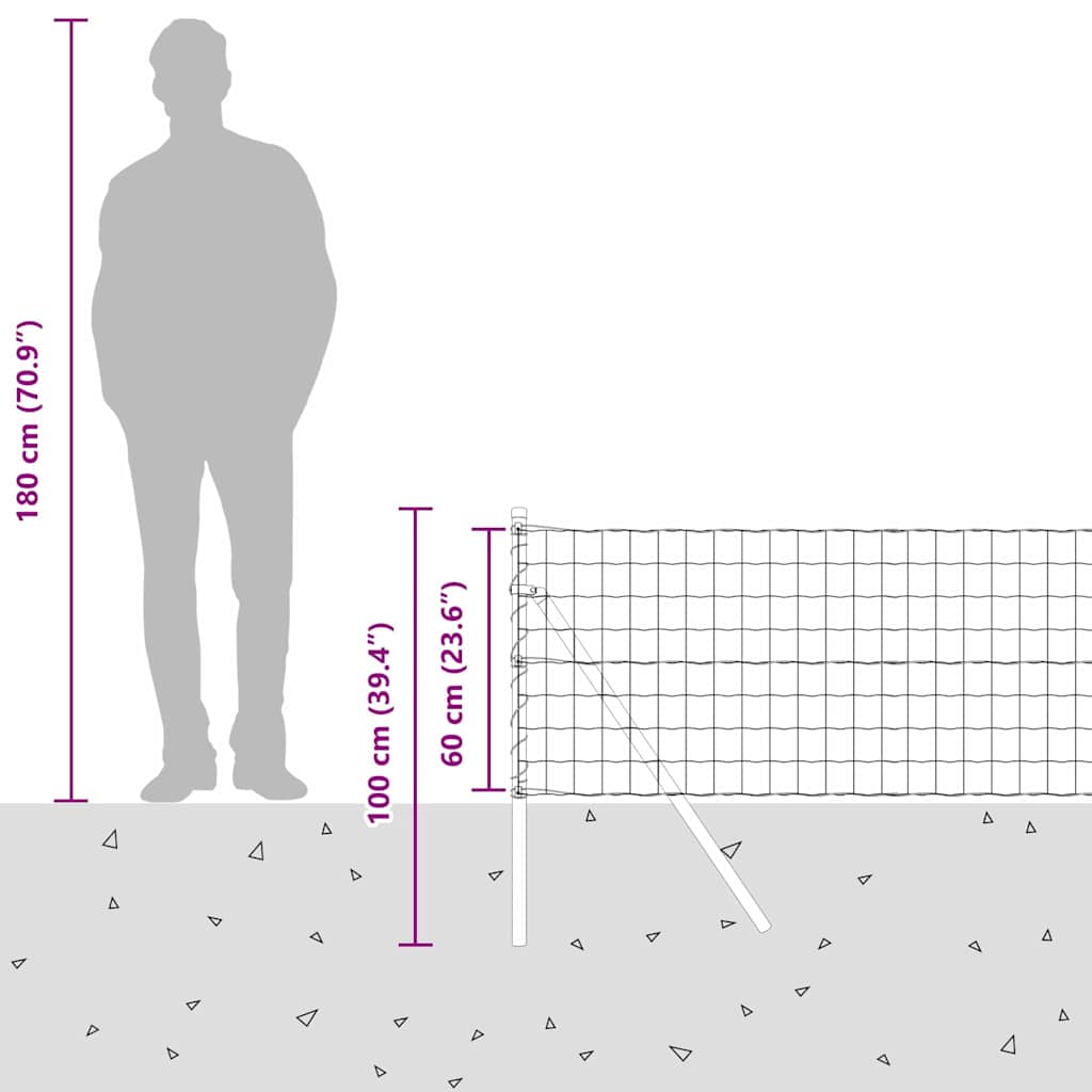 Temeljna zavarena žičana ograda 50 x 0,6 m (Š x V)