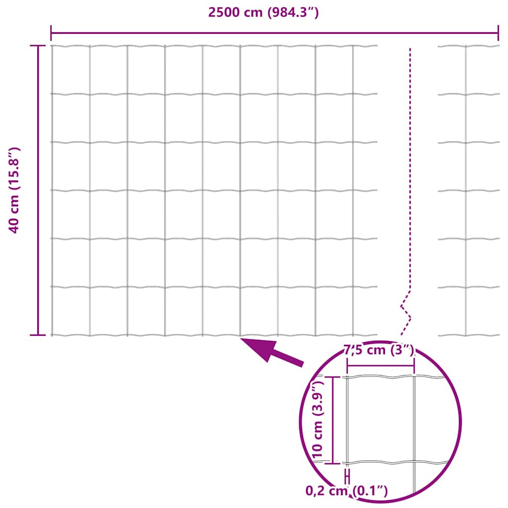 Zavareno žičano ograđivanje s bodljama 25 x 0,4 m (Š x V)