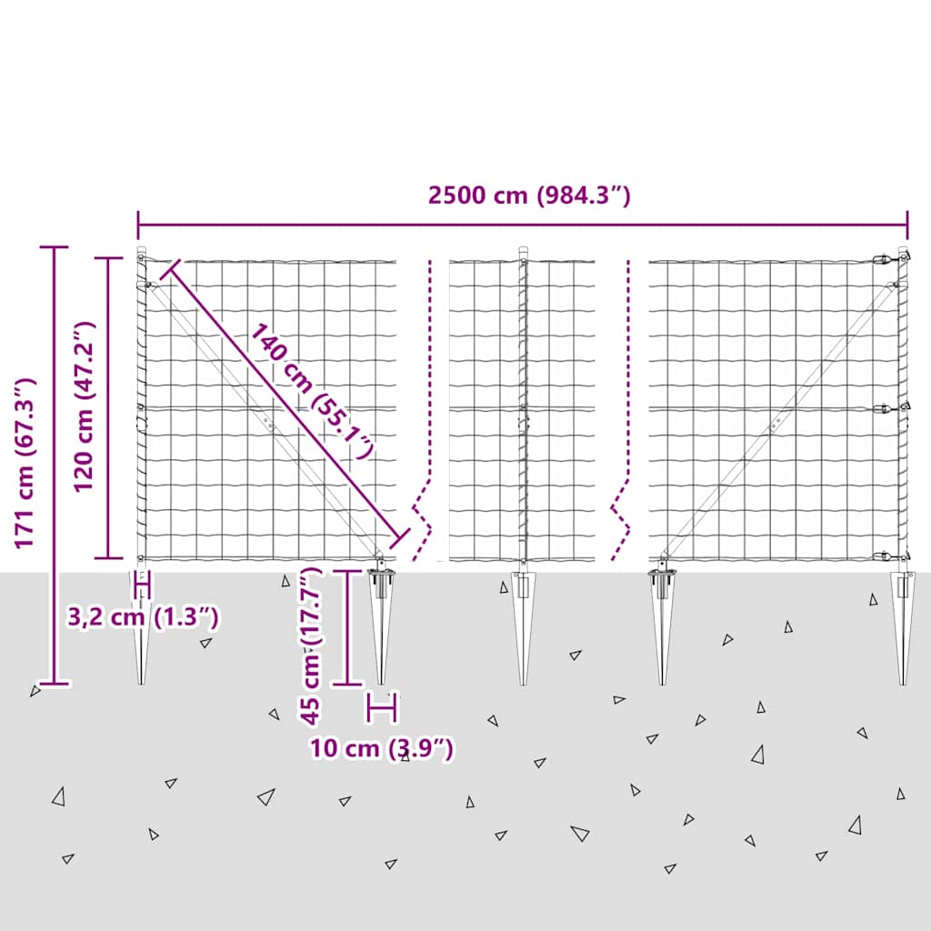 Zavareno žičano ograđivanje s bodljama 25 x 1,2 m (Š x V)