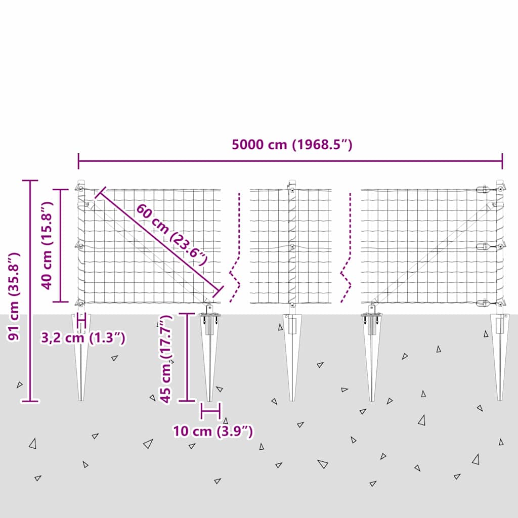 Zavareno žičano ograđivanje s bodljama 50 x 0,4 m (Š x V)