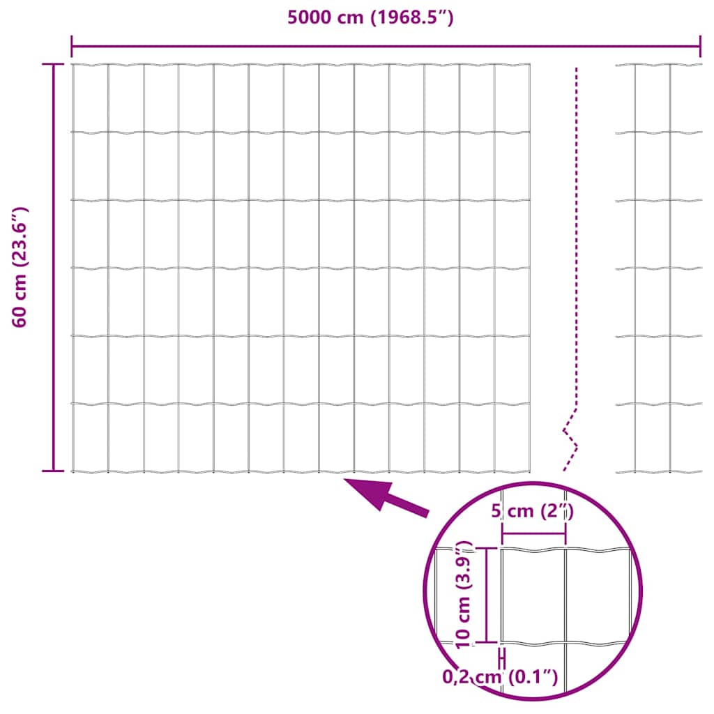 Zavareno žičano ograđivanje s bodljama 50 x 0,6 m (Š x V)