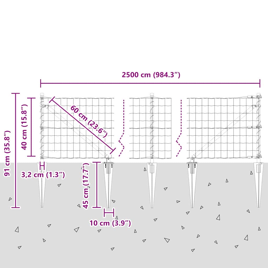 Zavareno žičano ograđivanje s bodljama 25 x 0,4 m (Š x V)