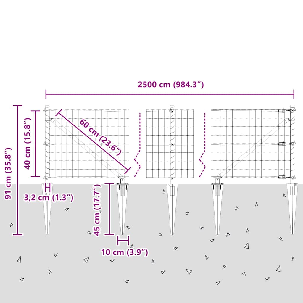 Zavareno žičano ograđivanje s bodljama 25 x 0,4 m (Š x V)