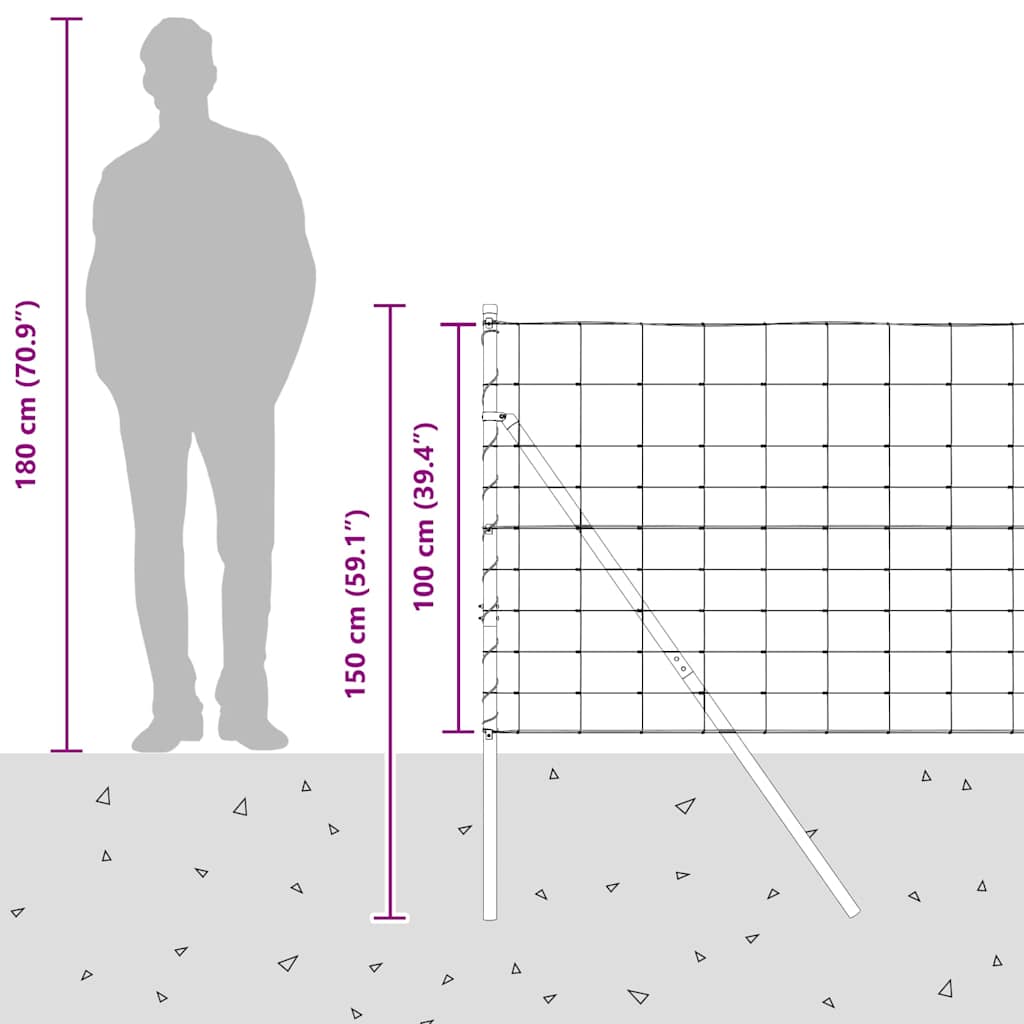 Temeljna zavarena žičana ograda 25 x 1 m (Š x V)