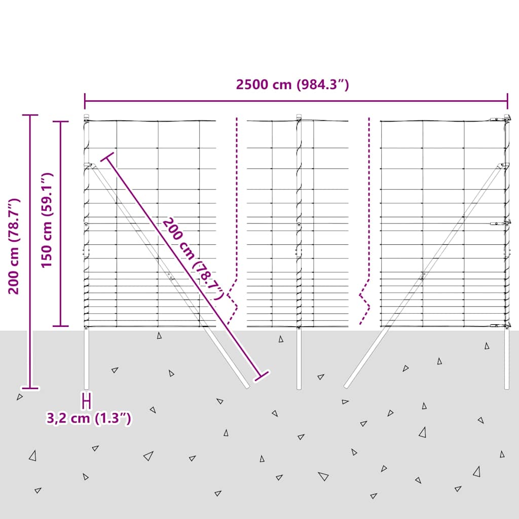 Temeljna zavarena žičana ograda 25 x 1,5 m (Š x V)