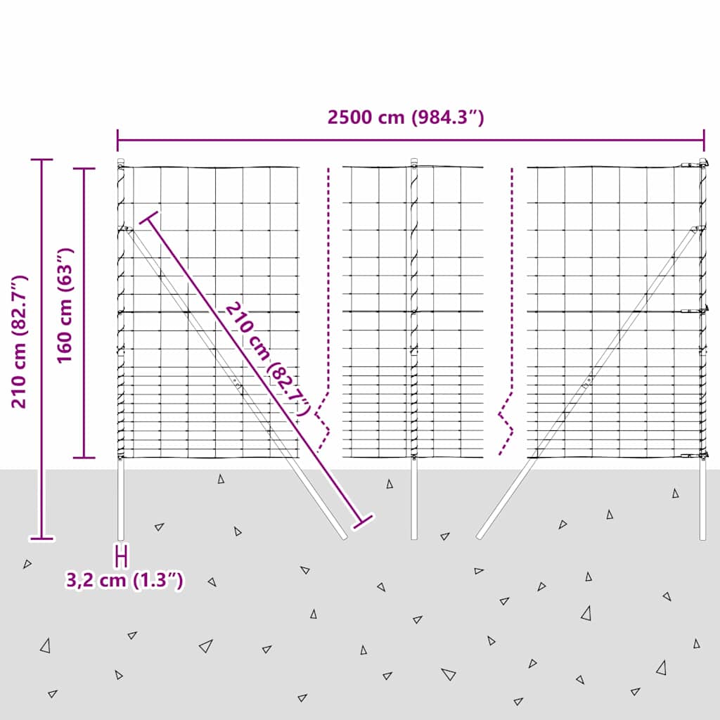 Temeljna zavarena žičana ograda 25 x 1,6 m (Š x V)