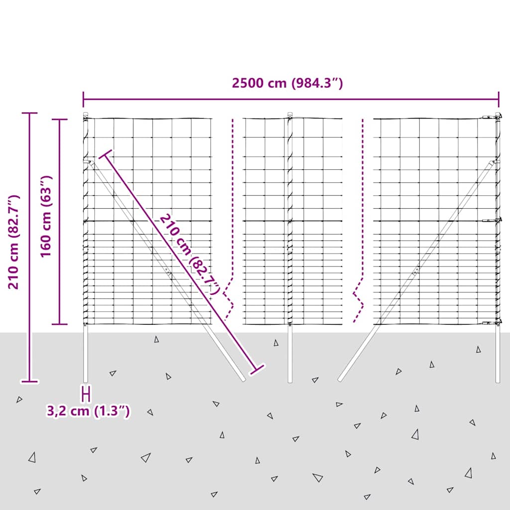 Temeljna zavarena žičana ograda 25 x 1,6 m (Š x V)