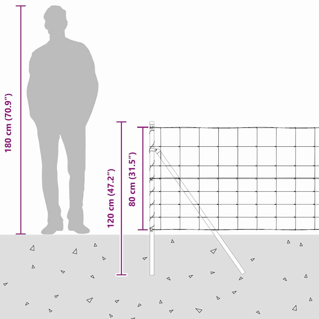 Temeljna zavarena žičana ograda 50 x 0,8 m (Š x V)