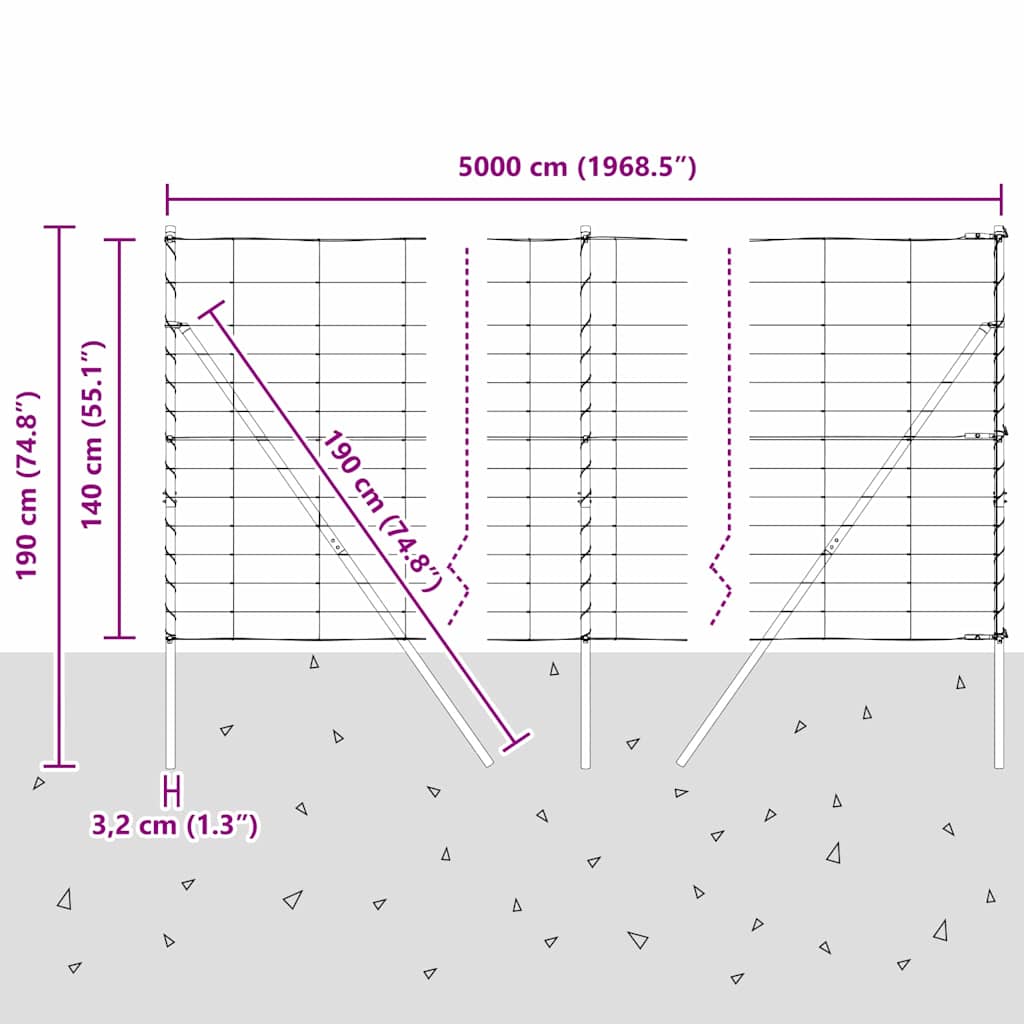 Temeljna zavarena žičana ograda 50 x 1,4 m (Š x V)