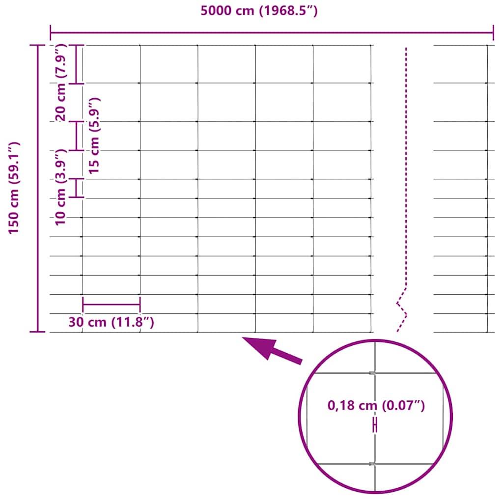 Temeljna zavarena žičana ograda 50 x 1,5 m (Š x V)