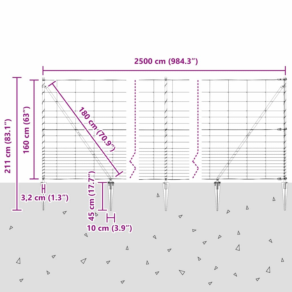 Zavareno žičano ograđivanje s bodljama 25 x 1,6 m (Š x V)
