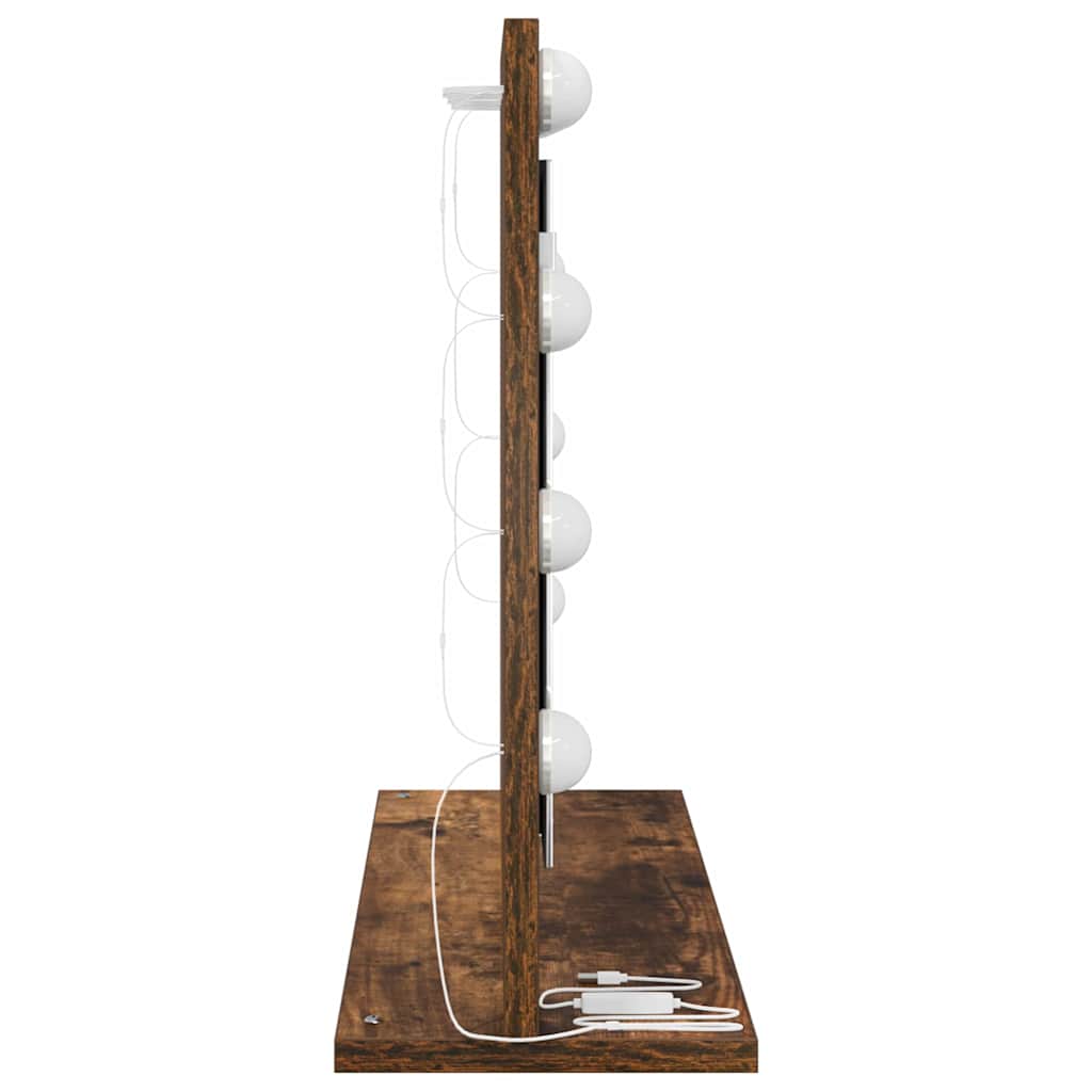 Ogledalo za Toalet Pravokutni Dimljeni hrast 60 x 45 x 18 cm