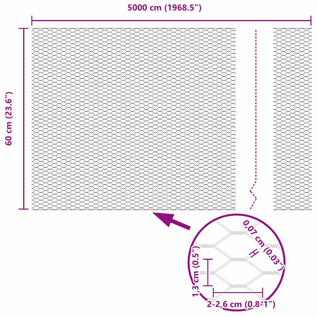 Zavareno žičano ograđivanje s bodljama 50 x 0,6 m (Š x V)