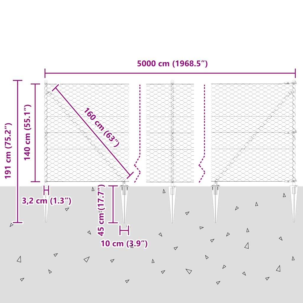 Zavareno žičano ograđivanje s bodljama 50 x 1,4 m (Š x V)