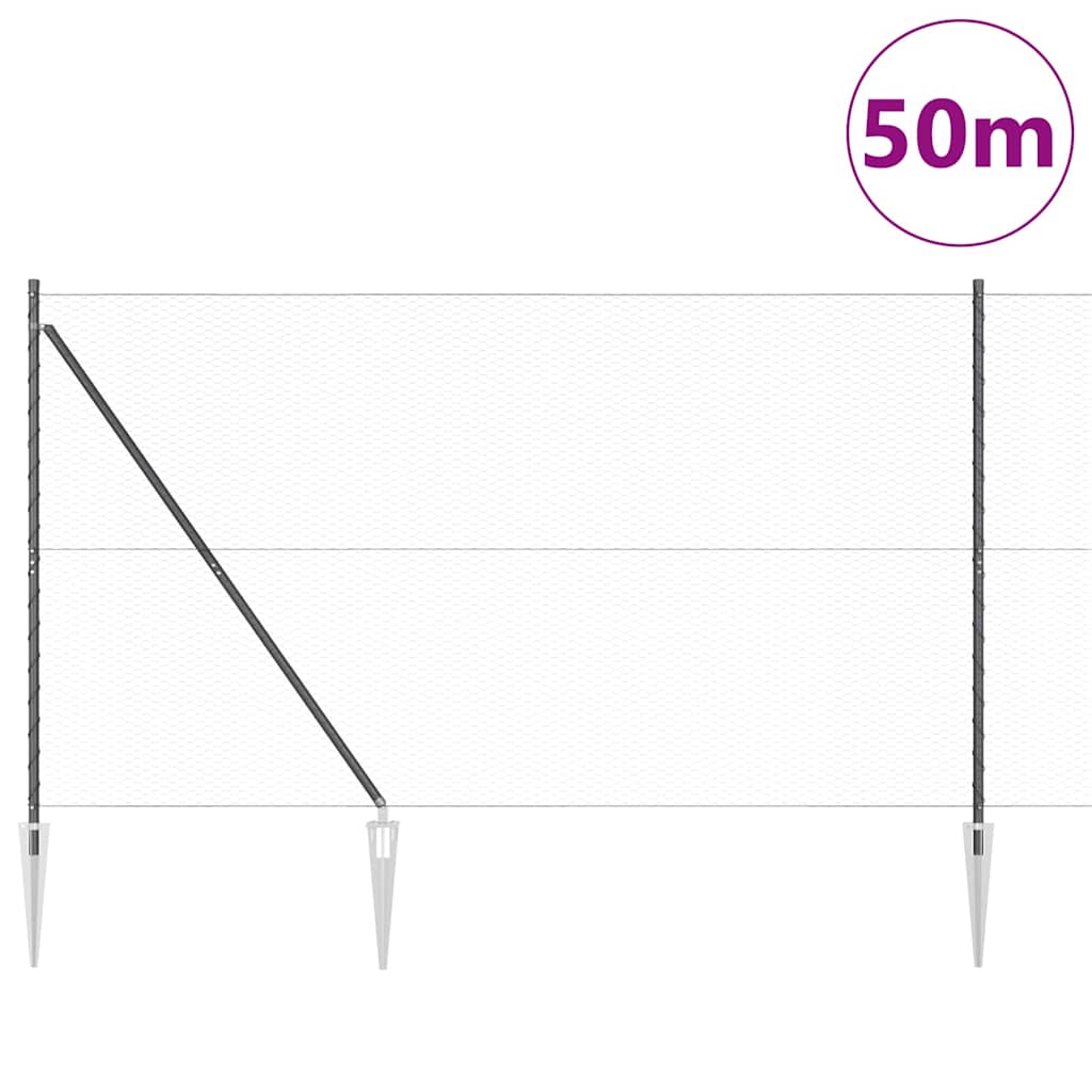 Zavareno žičano ograđivanje s bodljama 50 x 1,6 m (Š x V)