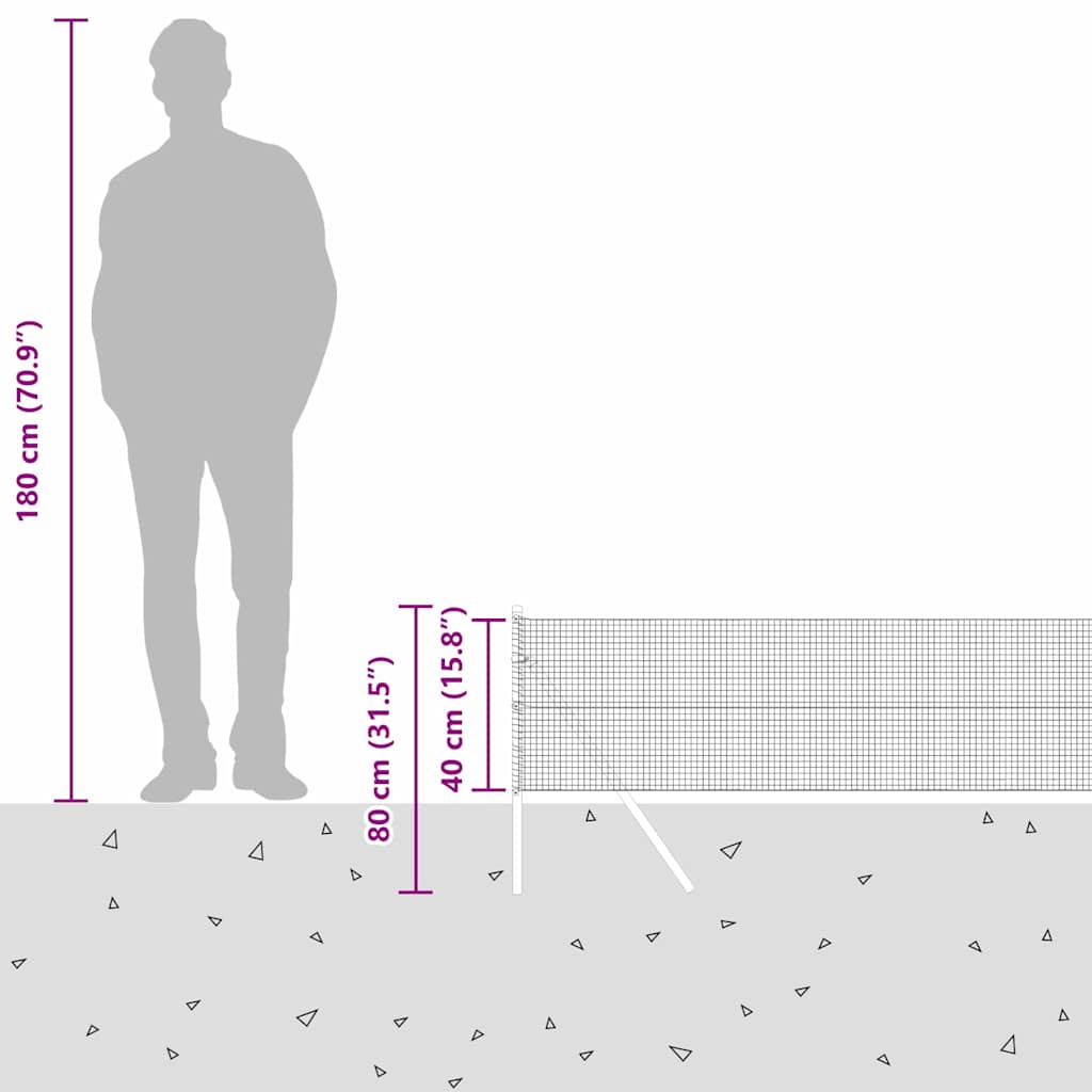 Temeljna zavarena žičana ograda 10 x 0,4 m Srebrna Mreža