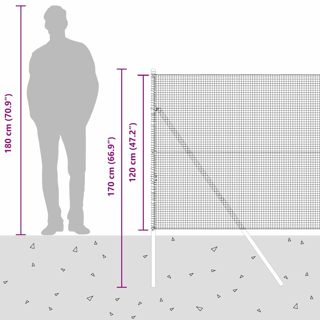 Temeljna zavarena žičana ograda 25 x 1,2 m Srebrna Mreža