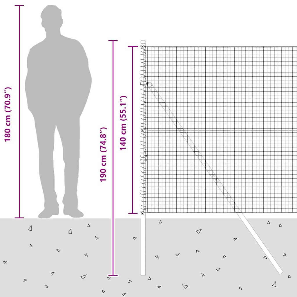 Temeljna zavarena žičana ograda 25 x 1,4 m (Š x V)