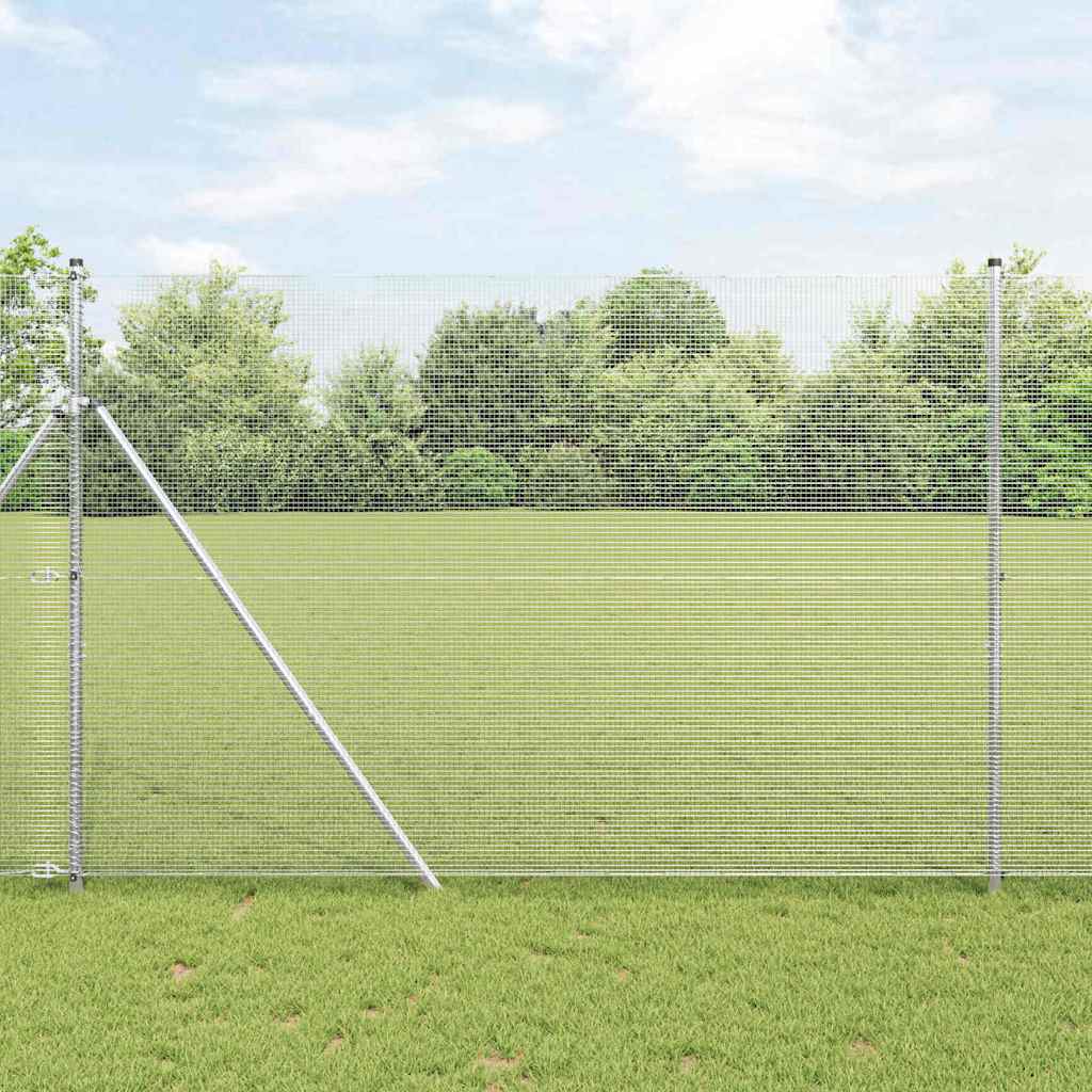 Temeljna zavarena žičana ograda 50 x 1,5 m Srebrna Mreža