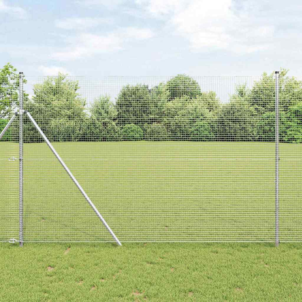 Temeljna zavarena žičana ograda 50 x 1,5 m Srebrna Mreža