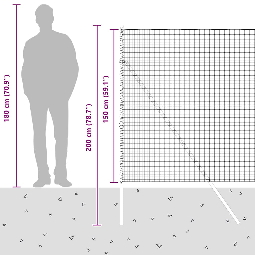 Temeljna zavarena žičana ograda 50 x 1,5 m (Š x V)