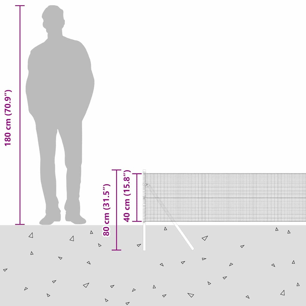 Temeljna zavarena žičana ograda 100 x 0,4 m Srebrna Mreža