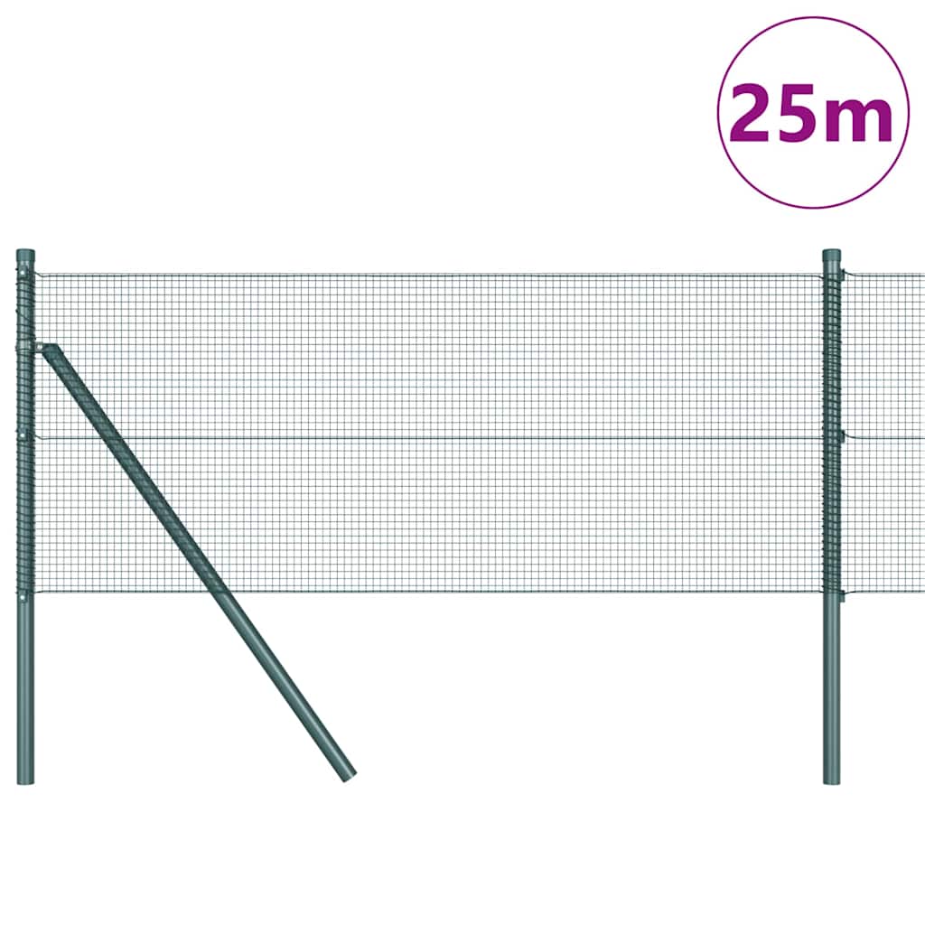 Temeljna zavarena žičana ograda 25 x 0,5 m Zelena Mreža