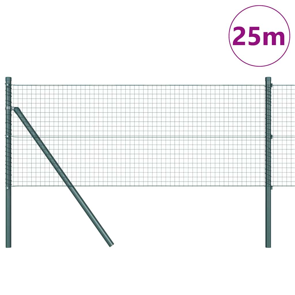 Temeljna zavarena žičana ograda 25 x 0,5 m Zelena Mreža
