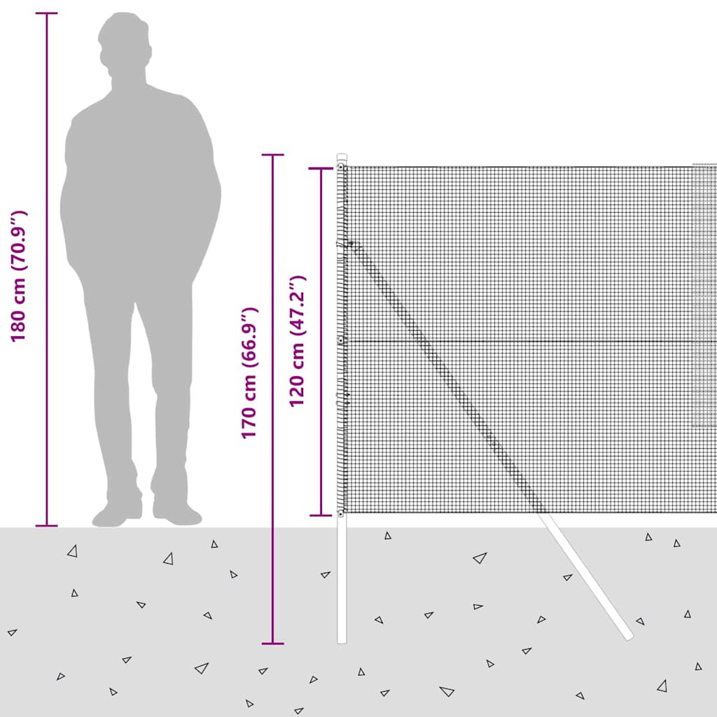 Temeljna zavarena žičana ograda 50 x 1,2 m Zelena Mreža