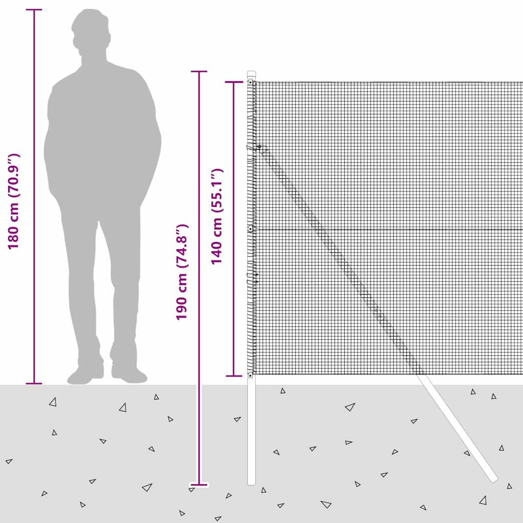 Temeljna zavarena žičana ograda 50 x 1,4 m Zelena Mreža