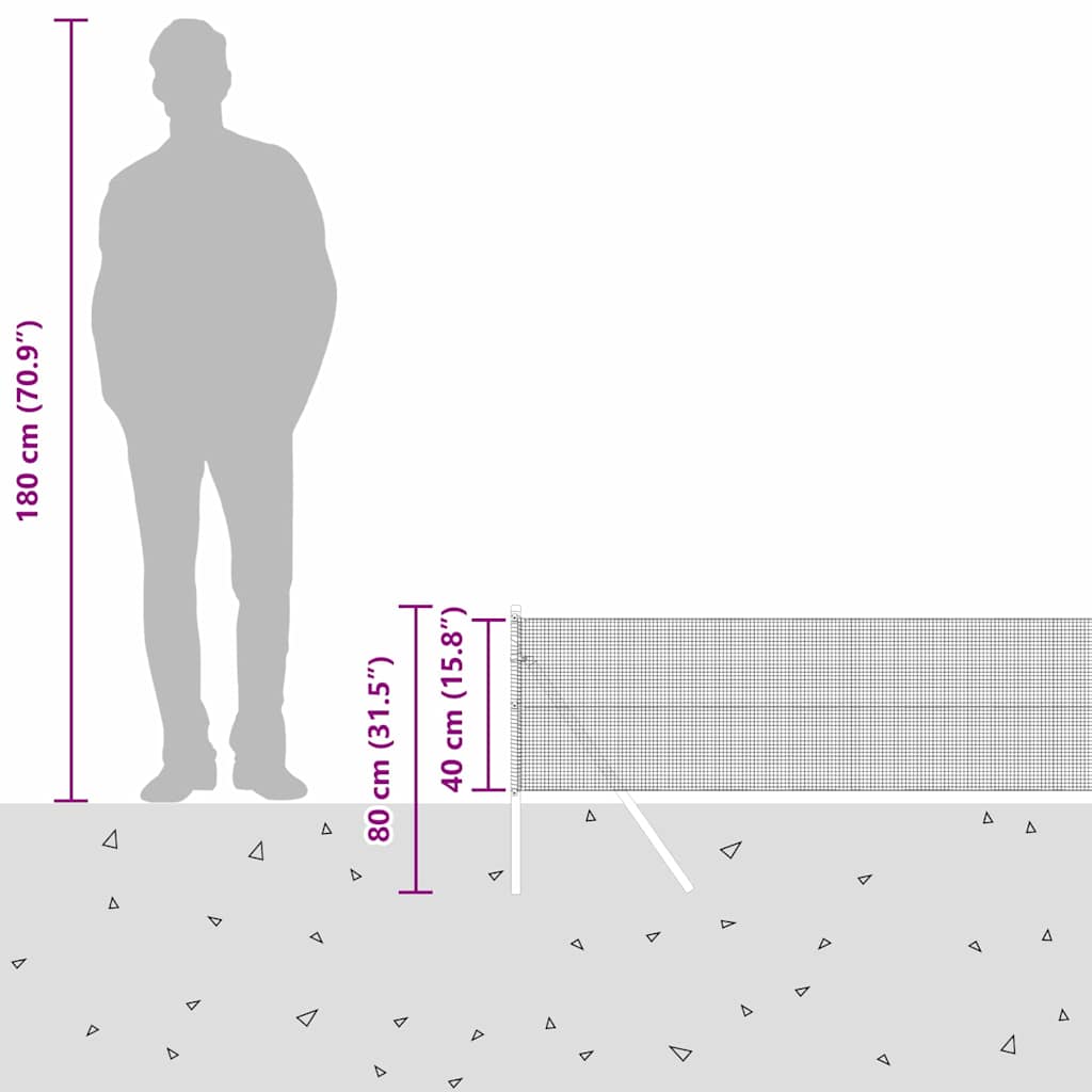 Temeljna zavarena žičana ograda 10 x 0,4 m Siva Mreža