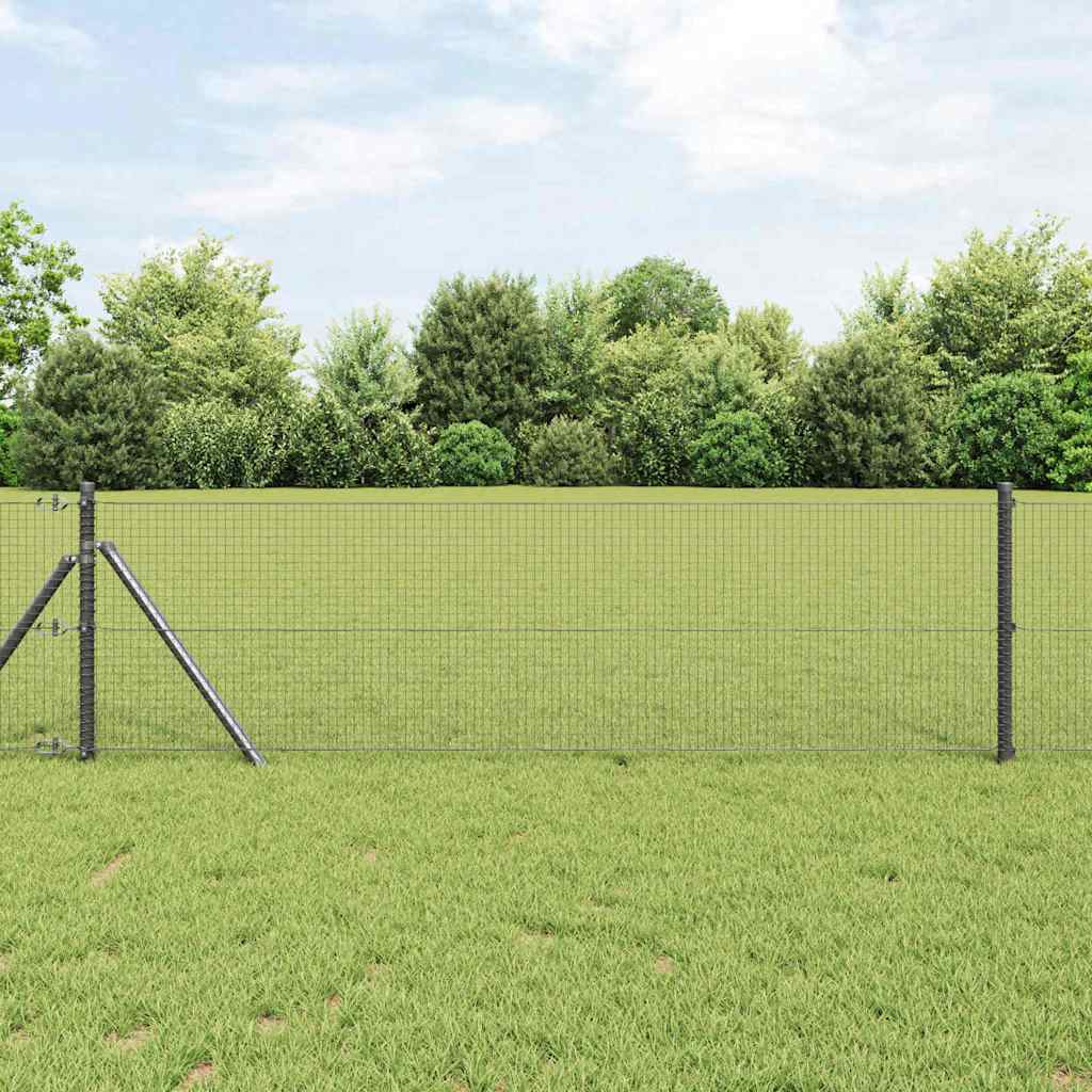 Temeljna zavarena žičana ograda 25 x 0,6 m Siva Mreža