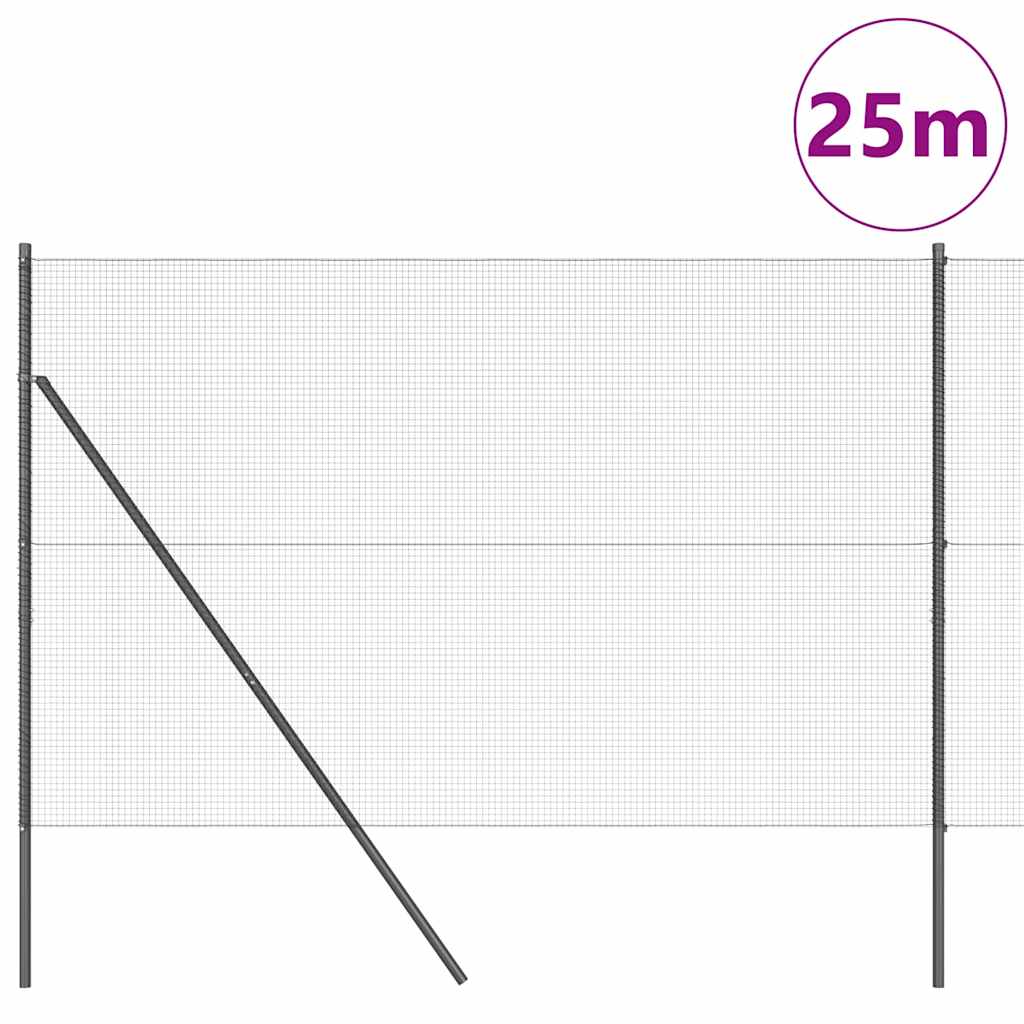 Temeljna zavarena žičana ograda 25 x 1,6 m Siva Mreža