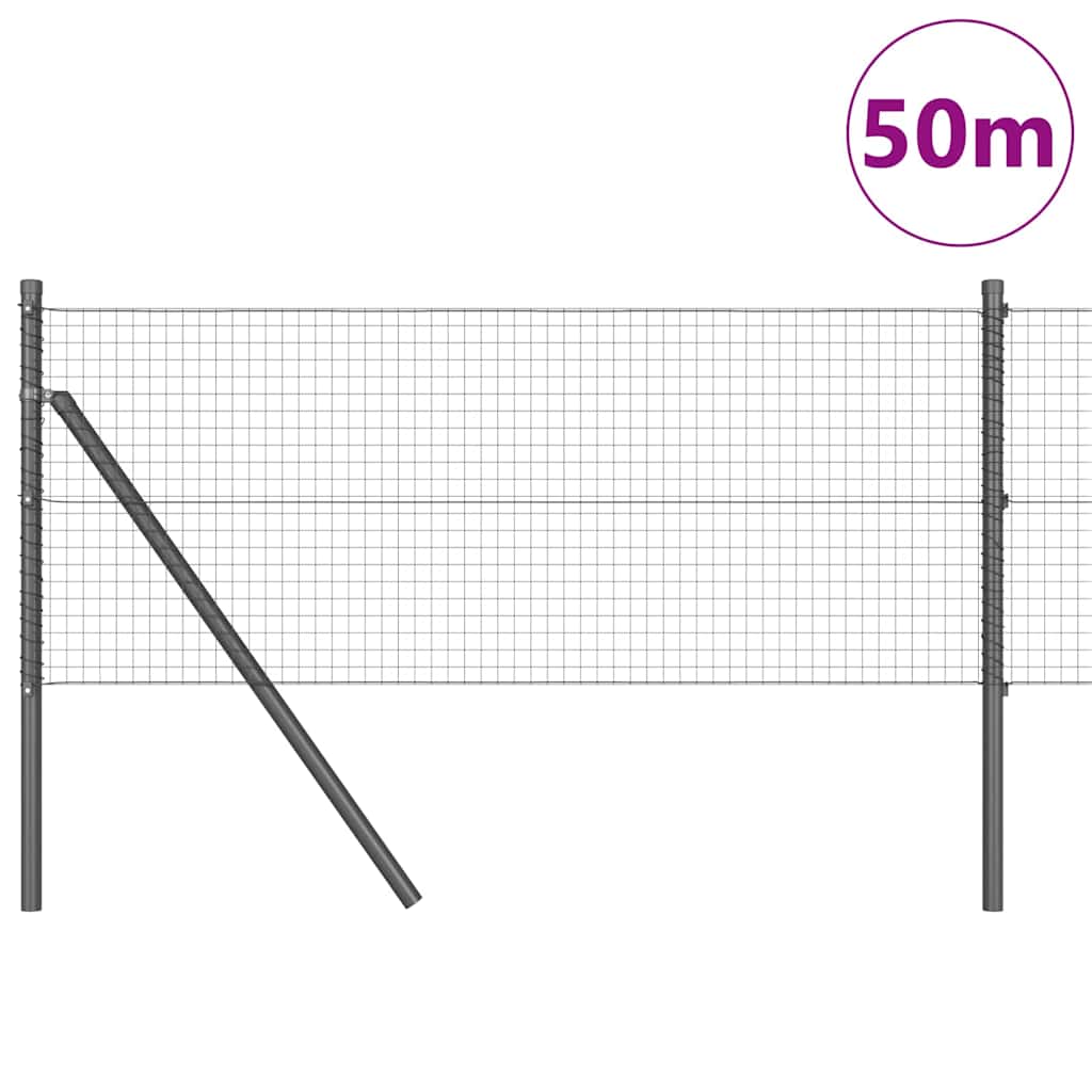 Temeljna zavarena žičana ograda 50 x 0,4 m Siva Mreža