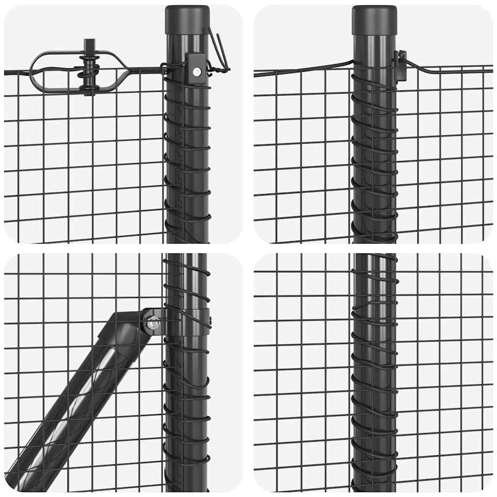 Temeljna zavarena žičana ograda 50 x 0,5 m Siva Mreža