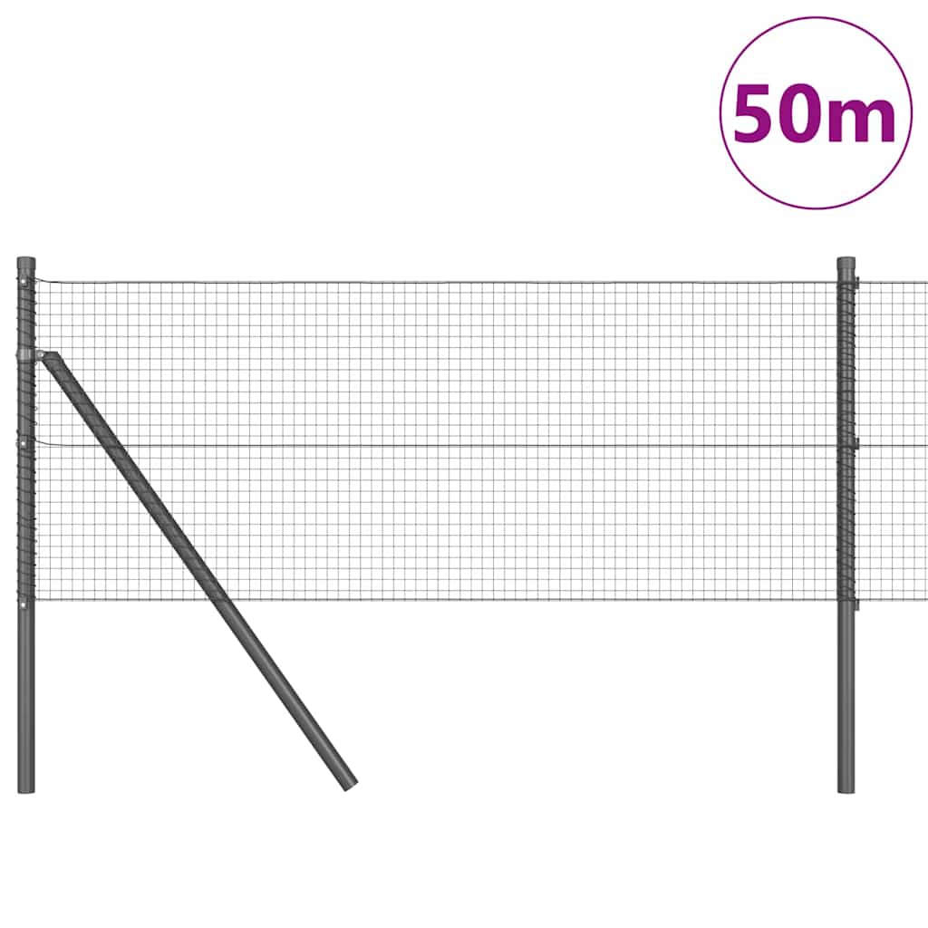 Temeljna zavarena žičana ograda 50 x 0,8 m Siva Mreža