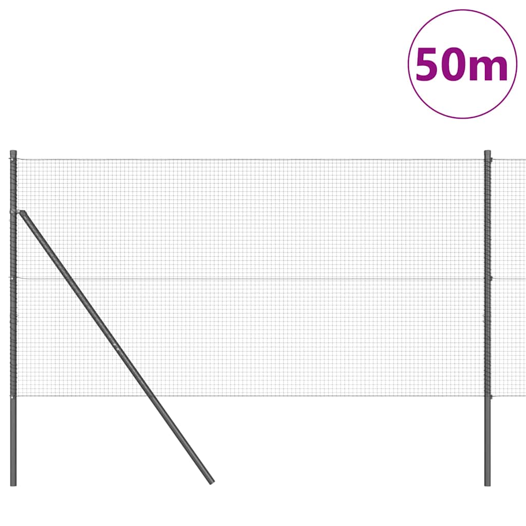 Temeljna zavarena žičana ograda 50 x 1,2 m Siva Mreža