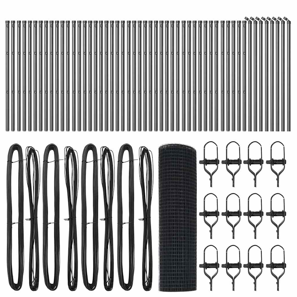 Temeljna zavarena žičana ograda 100 x 0,4 m Siva Mreža
