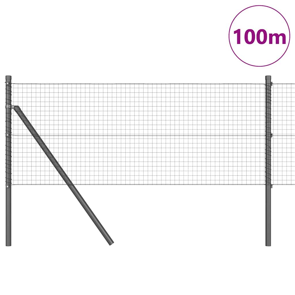 Temeljna zavarena žičana ograda 100 x 0,8 m Siva Mreža