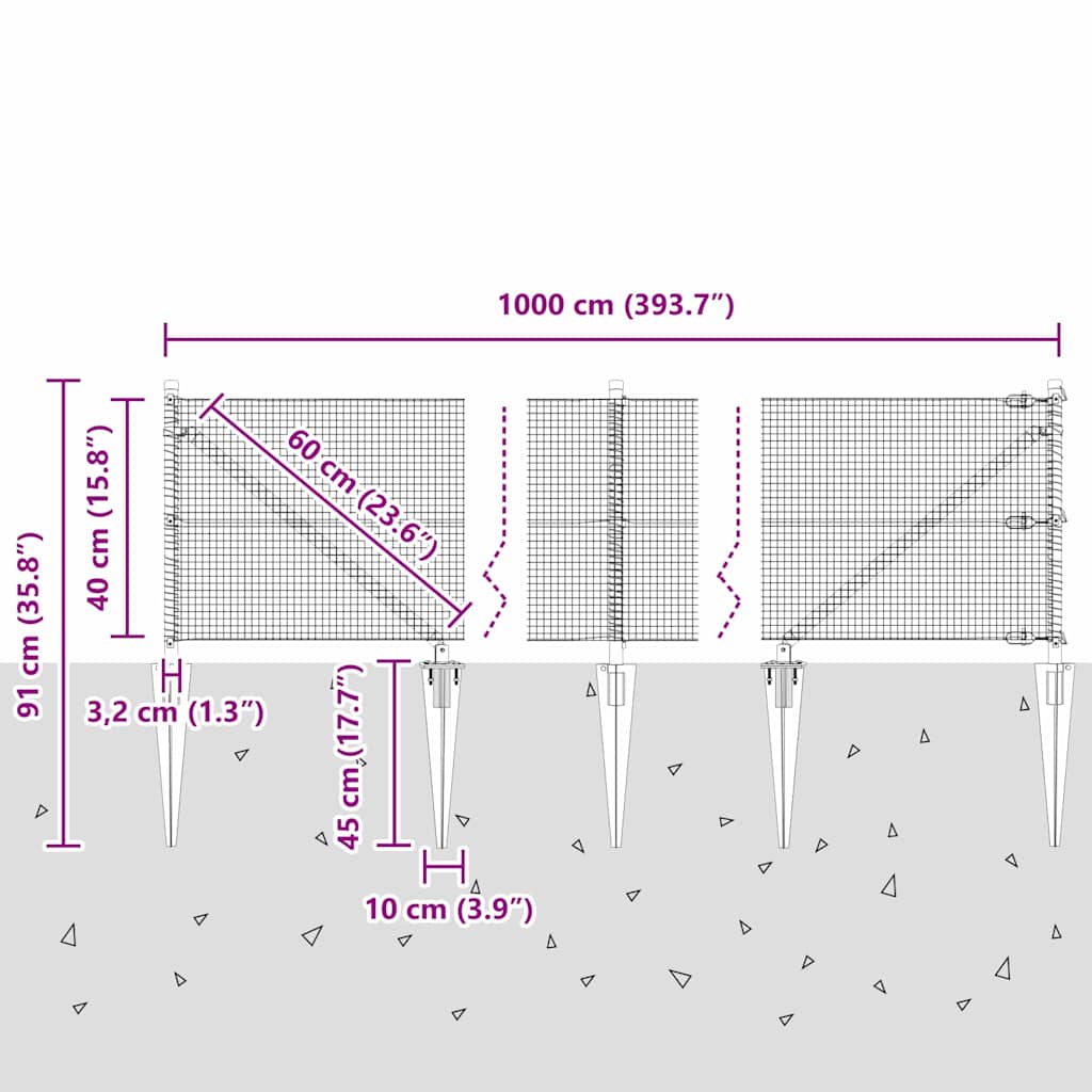 Zavareno žičano ograđivanje s bodljama 10 x 0,4 m Srebrna Mreža