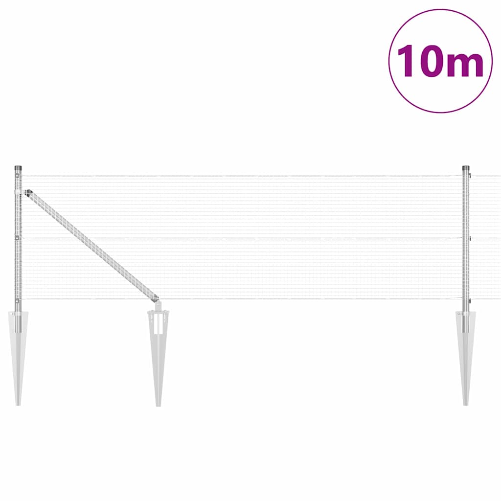 Zavareno žičano ograđivanje s bodljama 10 x 0,5 m Srebrna Mreža