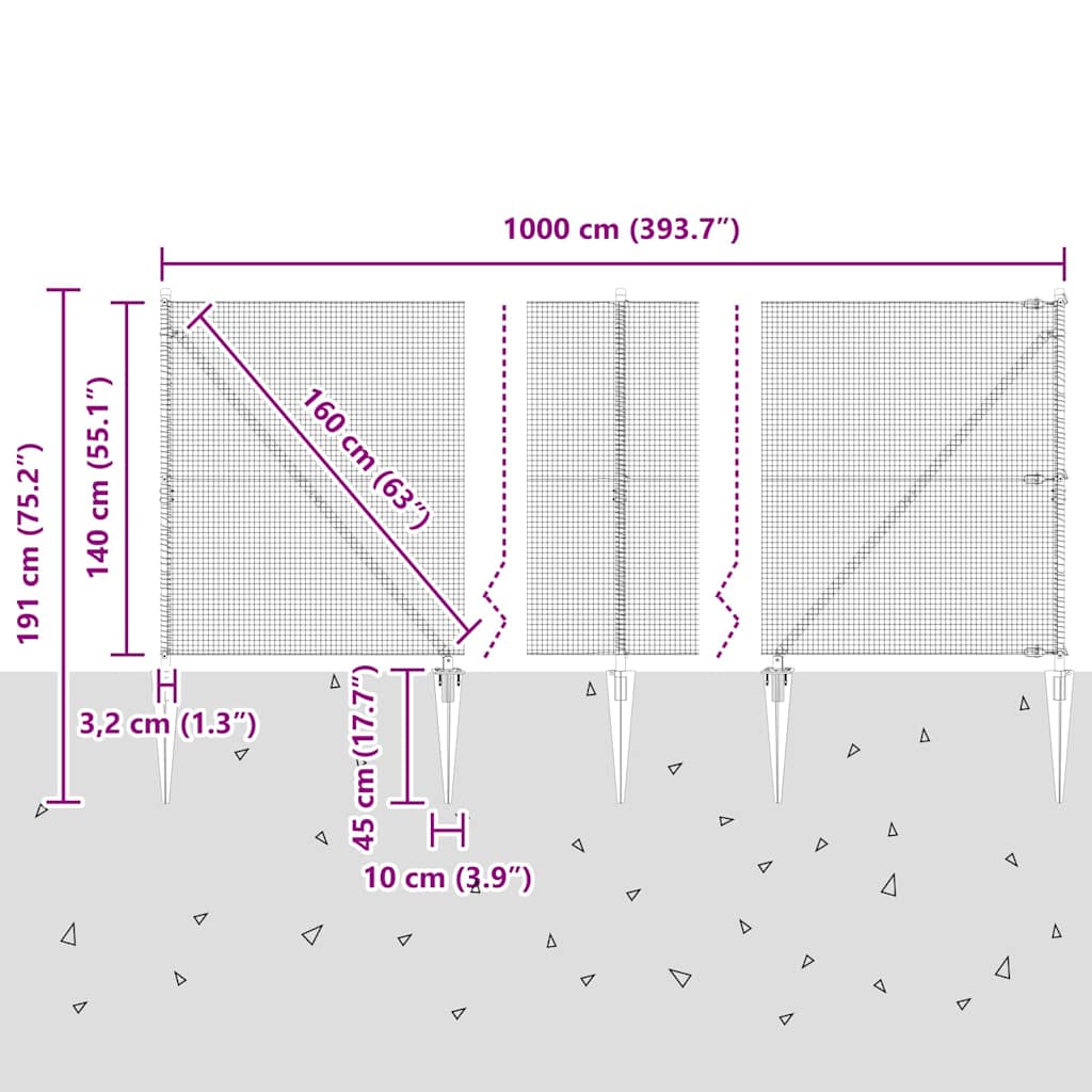 Zavareno žičano ograđivanje s bodljama 10 x 1,4 m Srebrna Mreža