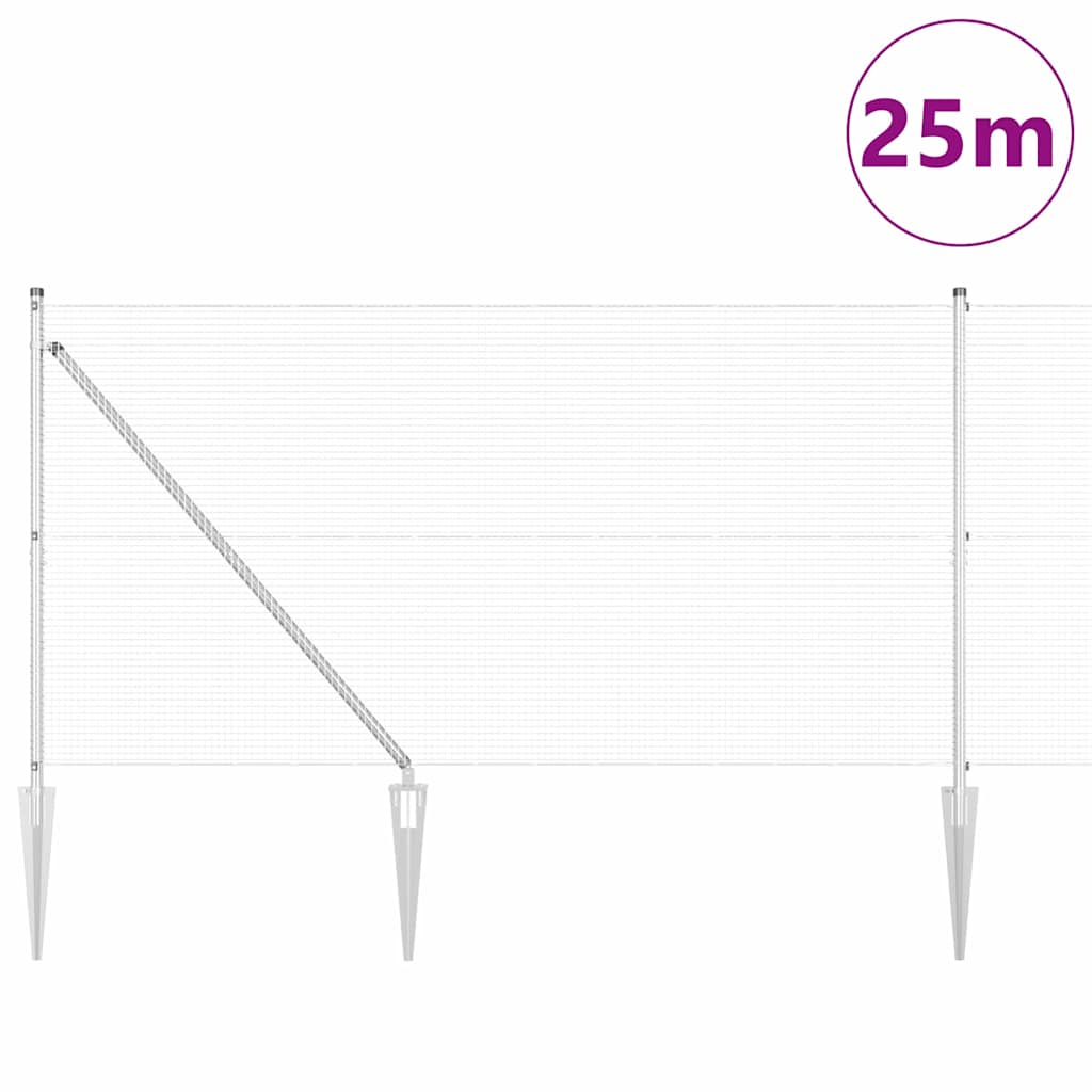 Zavareno žičano ograđivanje s bodljama 25 x 1,4 m Srebrna Mreža