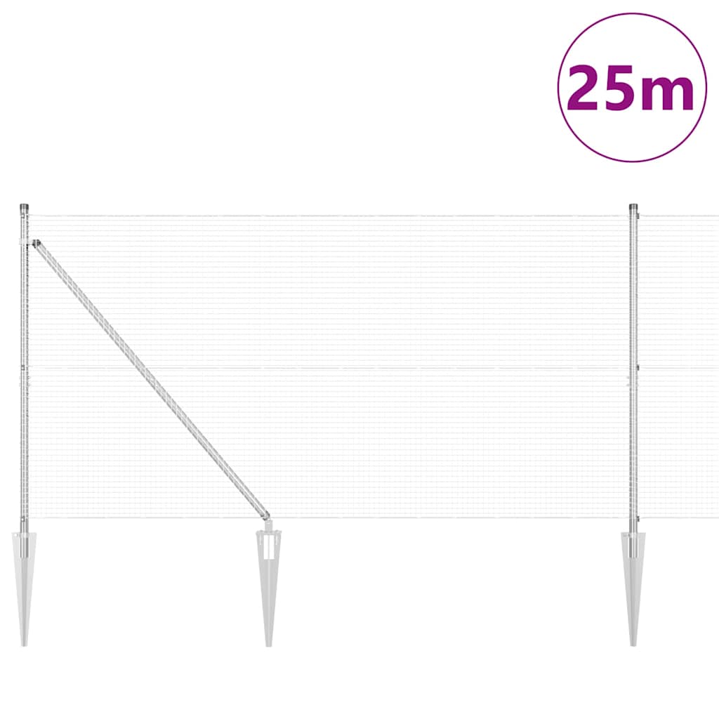 Zavareno žičano ograđivanje s bodljama 25 x 1,4 m Srebrna Mreža