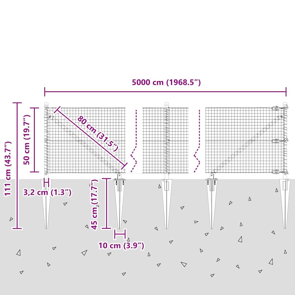 Zavareno žičano ograđivanje s bodljama 50 x 0,5 m Srebrna Mreža