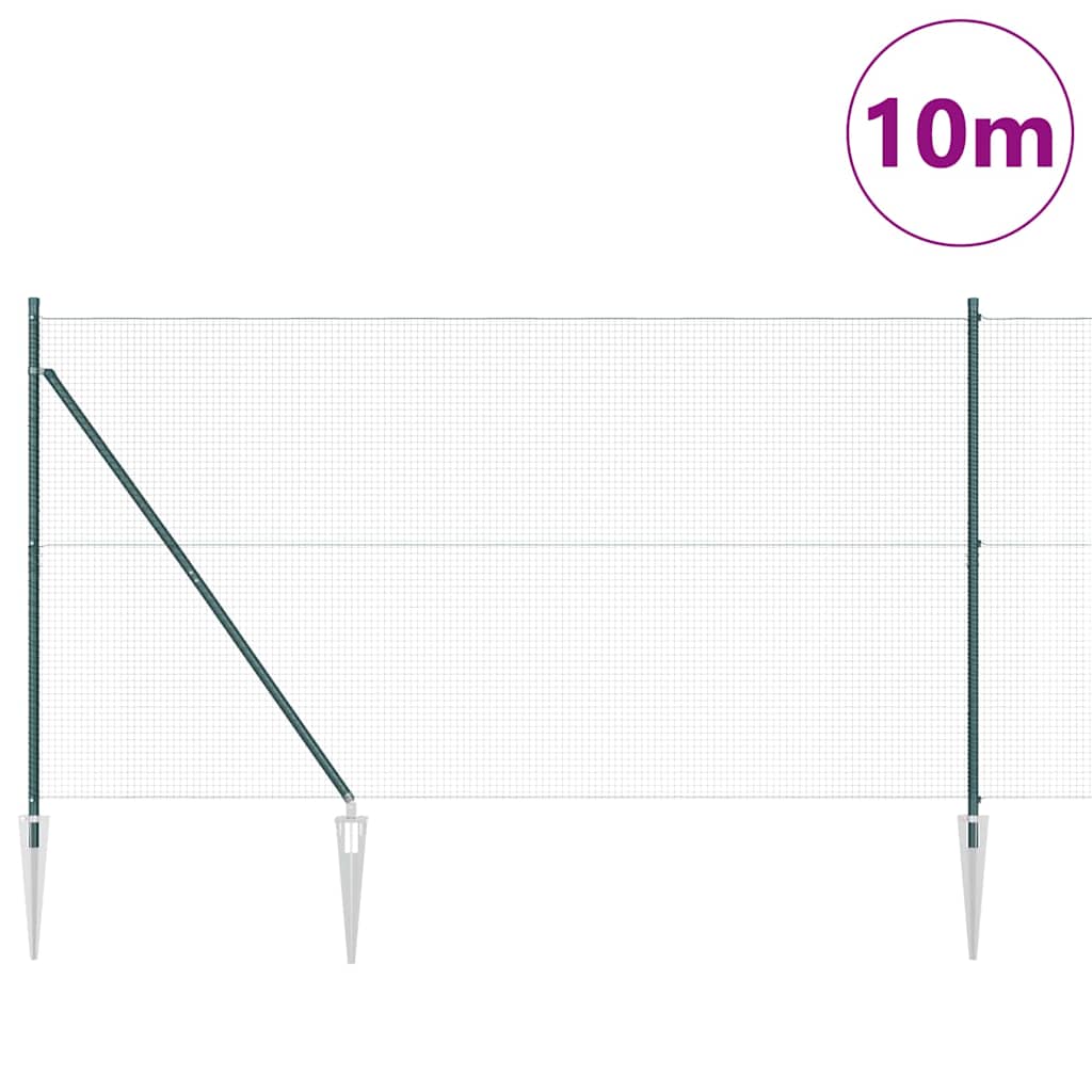 Zavareno žičano ograđivanje s bodljama 10 x 1,5 m Zelena Mreža