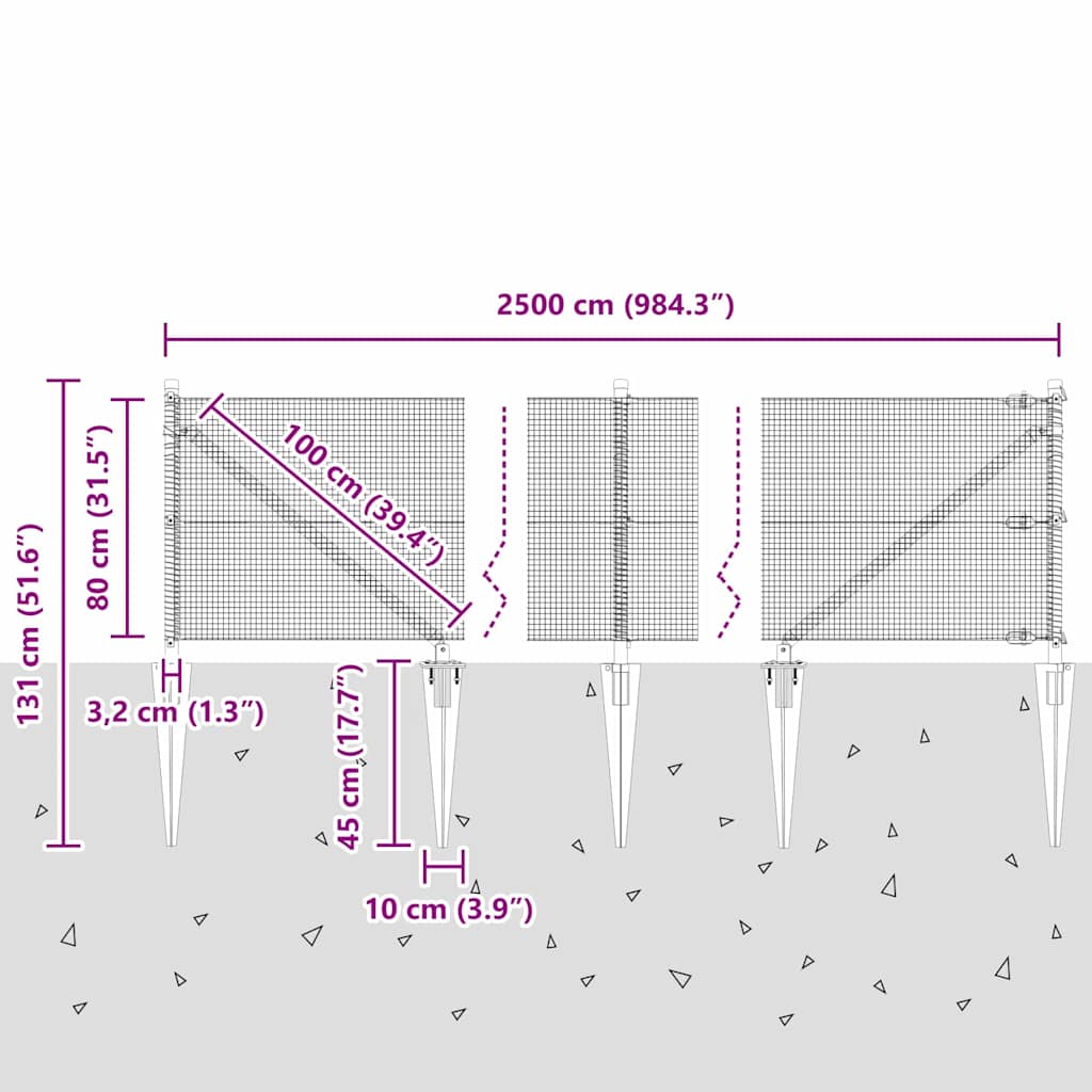 Zavareno žičano ograđivanje s bodljama 25 x 0,8 m Zelena Mreža