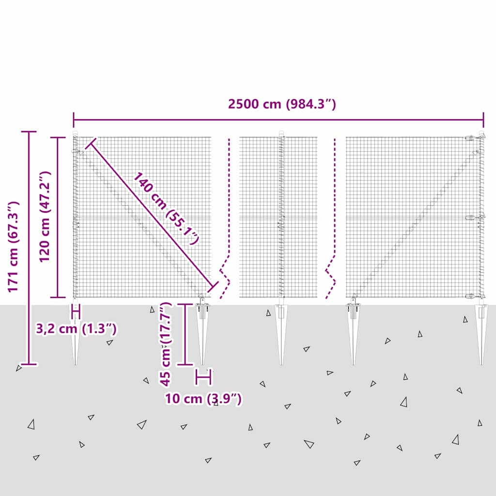 Zavareno žičano ograđivanje s bodljama 25 x 1,2 m Zelena Mreža