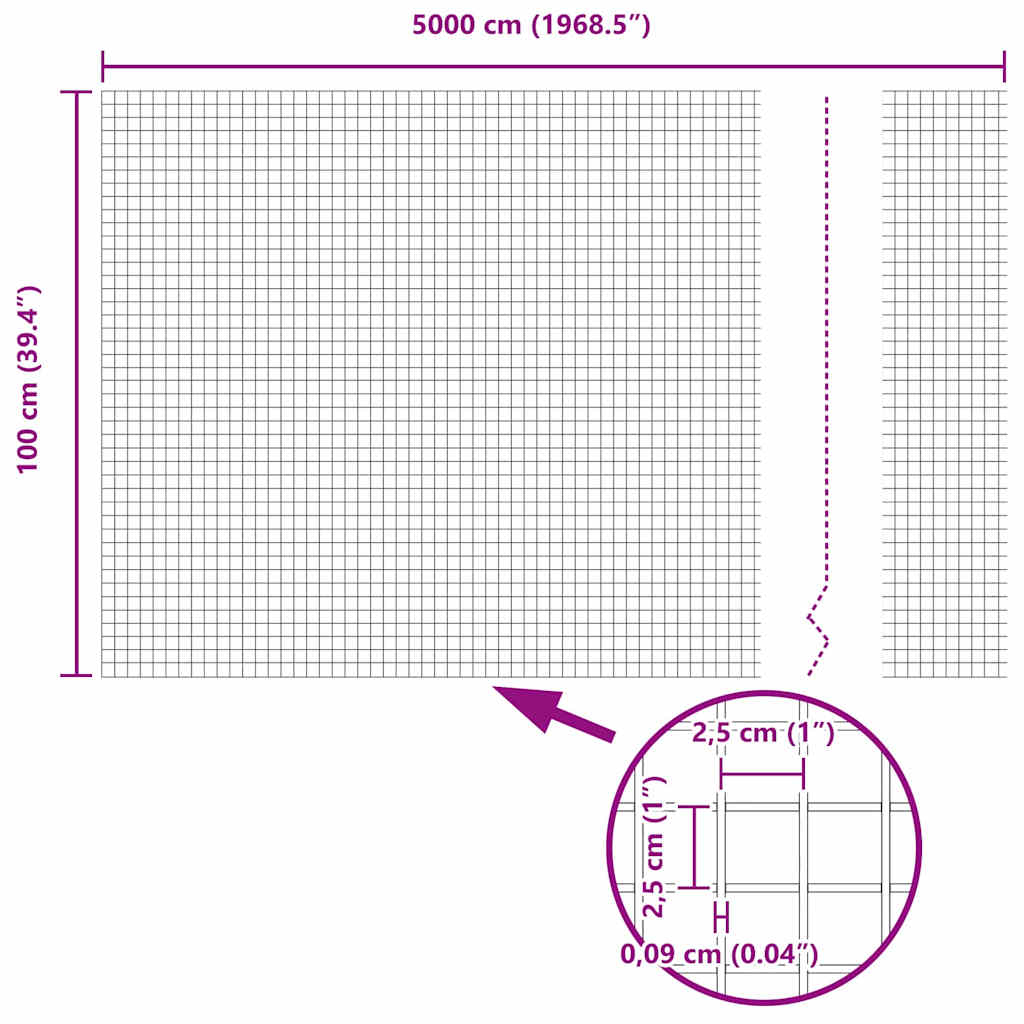 Zavareno žičano ograđivanje s bodljama 50 x 1 m (Š x V)